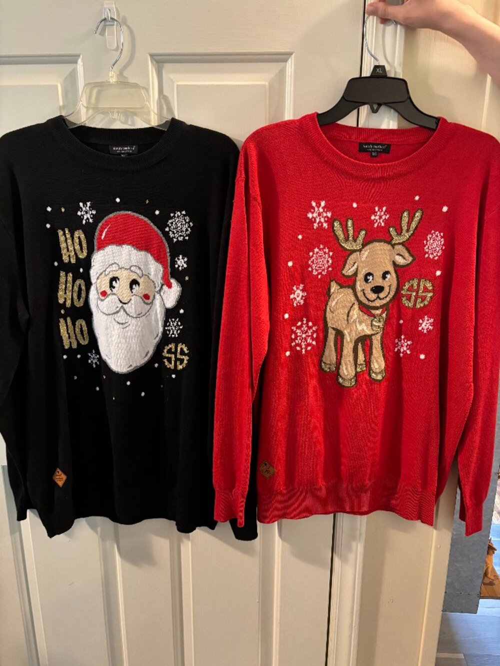 2 Simply Southern Women's Christmas Sweaters ~ 2XL ~ Santa and Reindeer